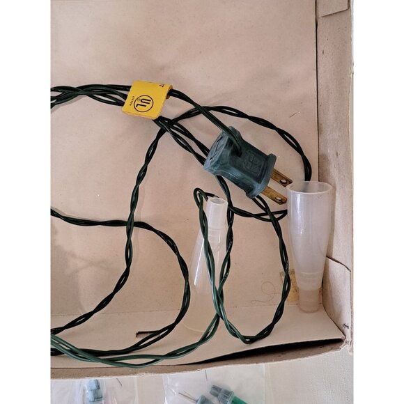 Vintage UL Lighted Tree Top Gold Star Design Christmas Use Bulbs Original Box - Picture 6 of 9